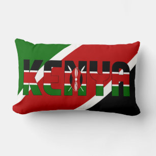 Coussin Rectangle Rêvez en couleur avec le drapeau du Kenya