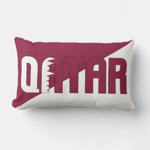 Coussin Rectangle Rêvez en couleur avec le drapeau du Qatar