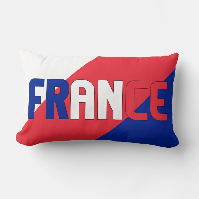 Coussin Rectangle Rêvez en couleur avec le drapeau français (Recto)