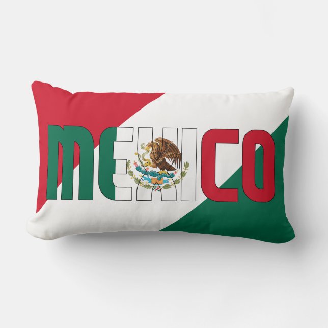 Coussin Rectangle Rêvez en couleur avec le drapeau mexicain (Recto)