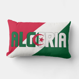 Coussin Rectangle Rêvez en couleur avec le drapeau patriotique algér