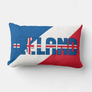 Coussin Rectangle Rêvez en couleur avec le drapeau patriotique islan