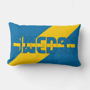 Coussin Rectangle Rêvez en couleur avec le drapeau patriotique suédo