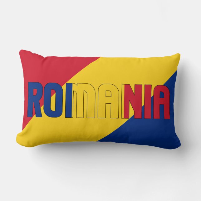 Coussin Rectangle Rêvez en couleur avec le drapeau roumain (Recto)