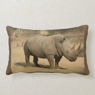 Coussin Rectangle Rhinocéros africain