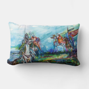 Coussin Rectangle RIDERS DANS LA TEMPÊTE Chevaliers Médiévaux Horseb