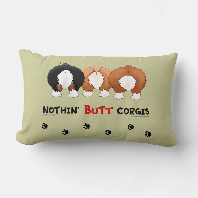 Coussin Rectangle Rien n'aboutent des Corgis (Recto)