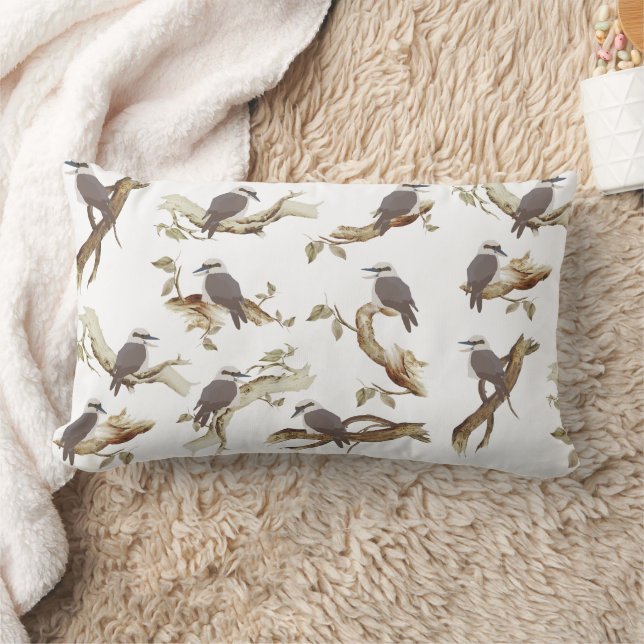 Coussin Rectangle Rire Kookaburra Eucalyptus d'oiseaux australiens (Couverture)