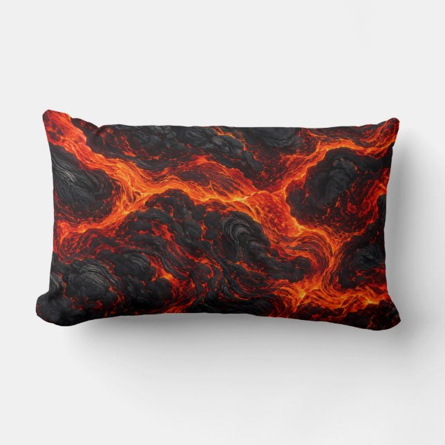 Coussin Rectangle Rivières de Feu Volcanique Décoratif (Recto)