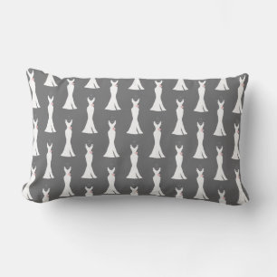 Coussin Rectangle Robes de soirée élégantes sur un motif gris stylé