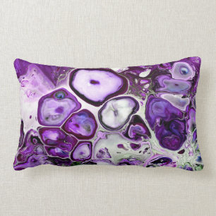Coussin Rectangle Rocher en marbre violet ultra violet Abstrait Flui