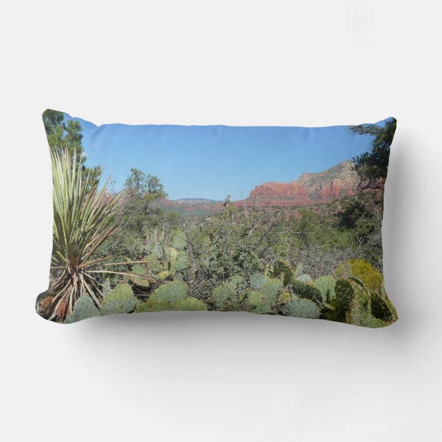 Coussin Rectangle Rochers rouges et cactus I (Recto)