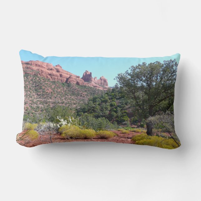 Coussin Rectangle Rochers rouges et Cactus II à Sedona Arizona (Recto)