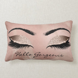 Coussin Rectangle Rose Beauté Marbre Maquillage Lashes Hello Gorgey