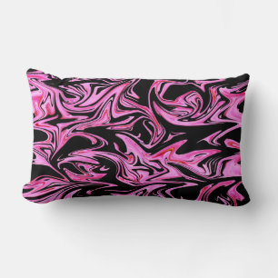 Coussin Rectangle "Rose de minuit : La fusion du marbre rose et noir