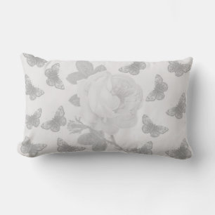 Coussin Rectangle Rose et papillons