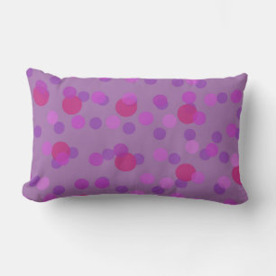 Coussin Rectangle rose et pois violet