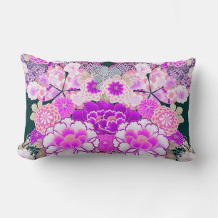 Coussin Rectangle ROSE FLEURS BLANCHES Peony, Floral japonais Rose