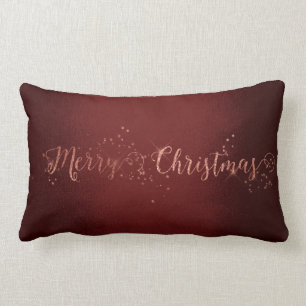 Coussin Rectangle Rose Gol Pink Silver Bourgogne Joyeux Noël