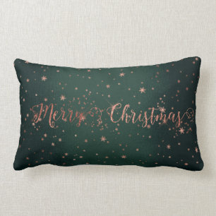 Coussin Rectangle Rose Gol Pink Woodland Green Joyeux Noël