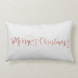 Coussin Rectangle Rose Gol Rose Silver Grey Kraft Joyeux Noël