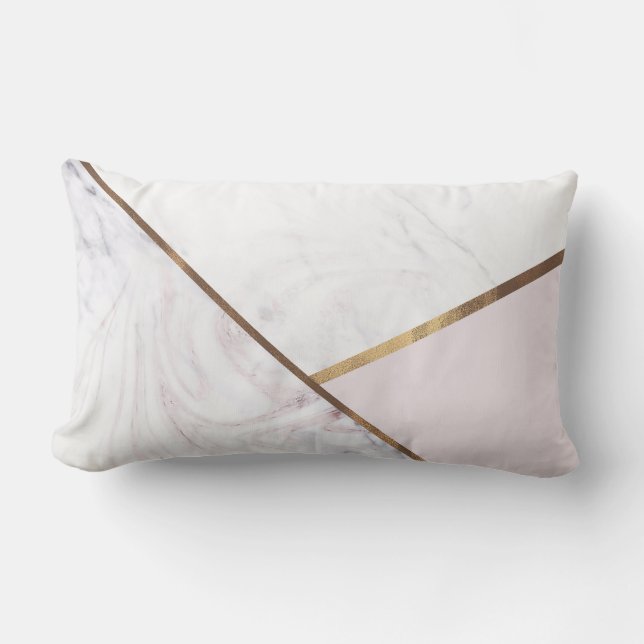 Coussin Rectangle Rose Gold Marbre Tourbillon & Blush Rose Bronze Gl (Recto)