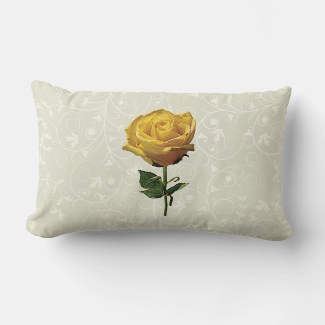 Coussin Rectangle Rose jaune (Recto)
