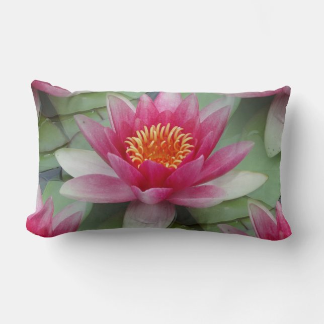 Coussin Rectangle Rose Lotus Water Lily (Recto)