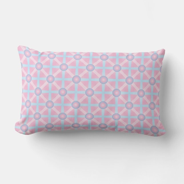 Coussin Rectangle Rose mignon, violet et bleu clair Motif (Recto)