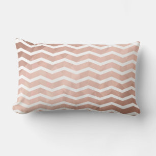 Coussin Rectangle Rose or métallique effet blanc rayures chic fille
