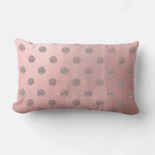 Coussin Rectangle Rose or rose brillant glam Pois moderne chic