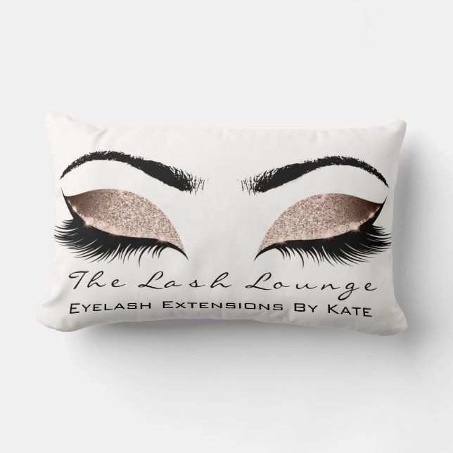 Coussin Rectangle Rose Parties scintillant blanche Glam maquillage c (Recto)