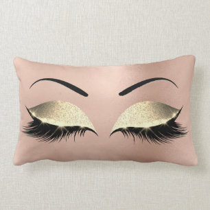 Coussin Rectangle Rose Parties scintillant or Black Glam Lashes