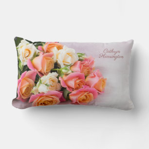 Coussin Rectangle Roses de noms personnalisés