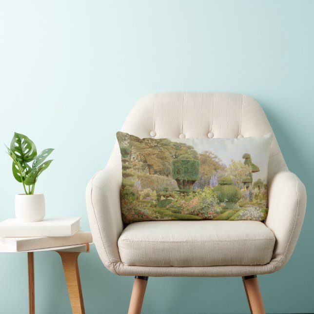 Coussin Rectangle Roses et Œillets d'Elgood, Vieux Jardin Anglais (Chaise)