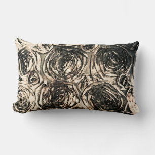 Coussin Rectangle Roses Glamour Or Bronze Rustique Floral Glam