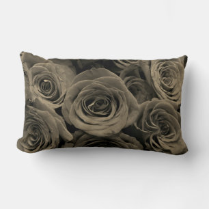 Coussin Rectangle Roses gris chauds