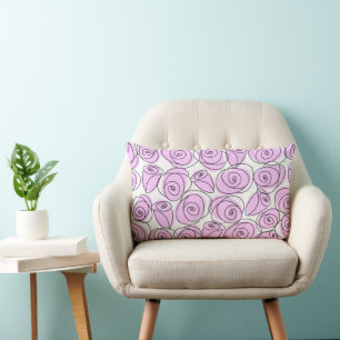 Coussin Rectangle Roses Lilac lumbar multi-dos