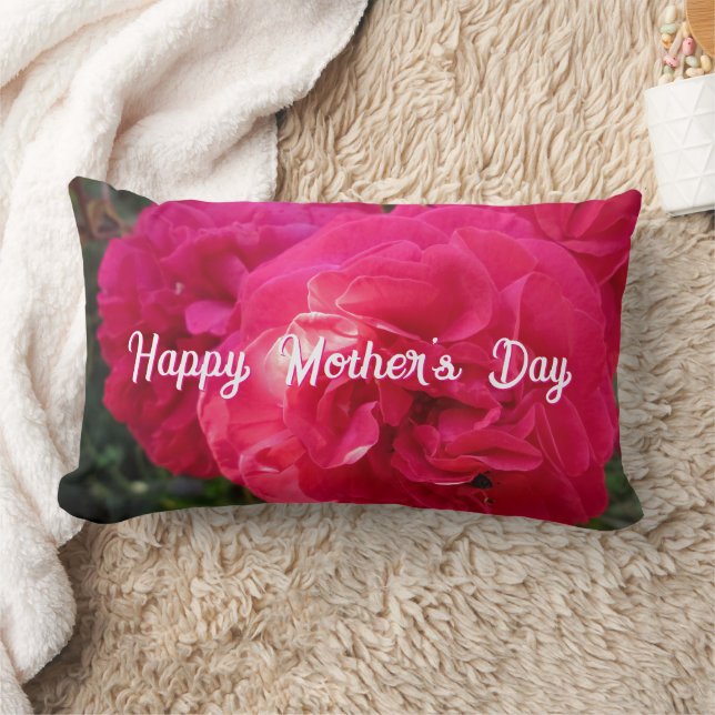 Coussin Rectangle Roses roses chauds - Fête des mères personnalisée (Couverture)