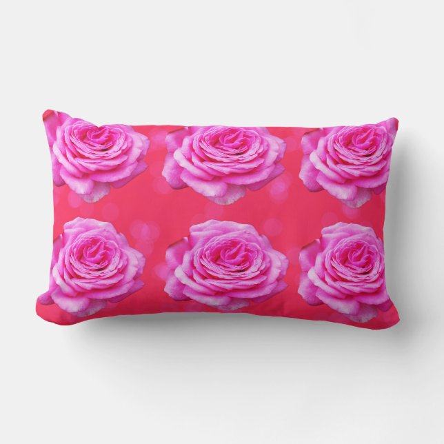 Coussin Rectangle Roses Roses Roses Sur Arrière - plan Bokeh Rose, (Recto)
