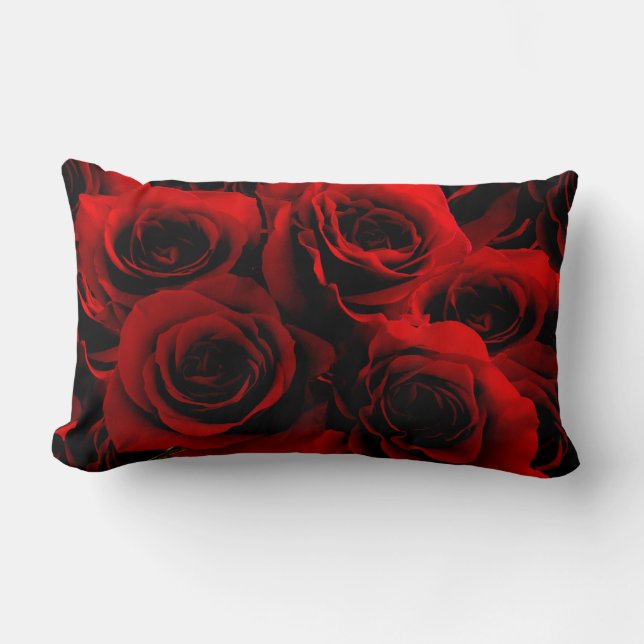 Coussin Rectangle Roses rouge foncé pour vous (Recto)