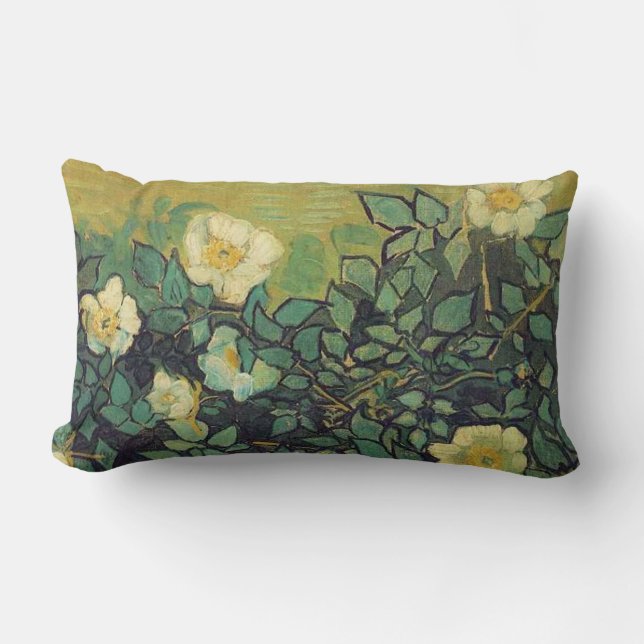 Coussin Rectangle Roses sauvages, Vincent van Gogh. (Recto)