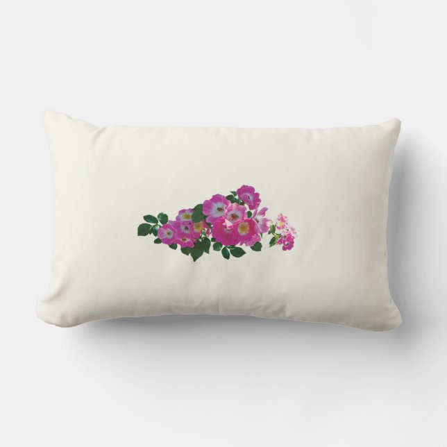 Coussin Rectangle Rosier grimpant rose (Recto)