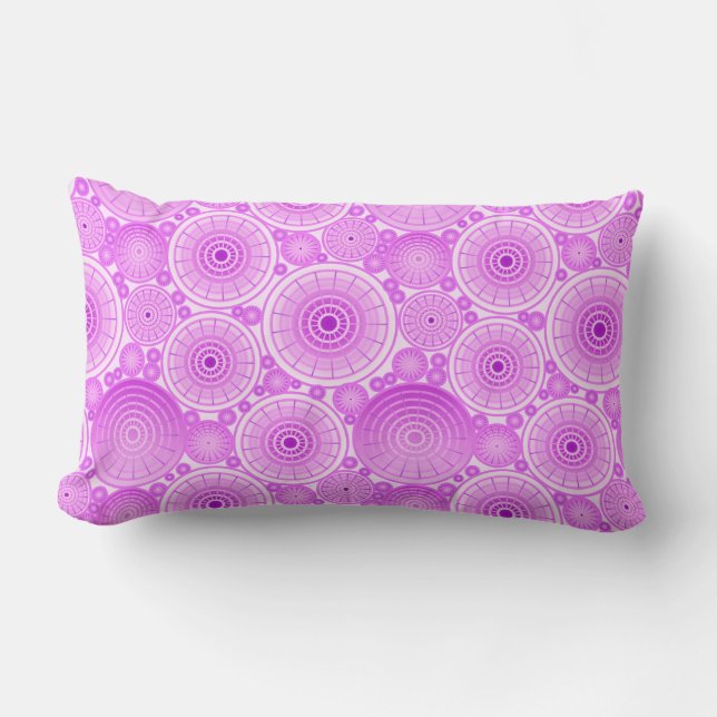 Coussin Rectangle Roues imbriquées - lavande et violet (Recto)