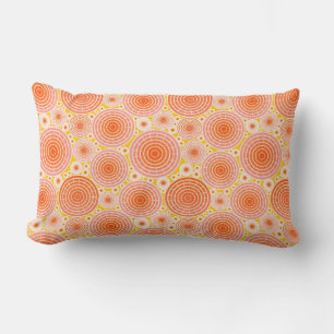 Coussin Rectangle Roues imbriquées - orange et or