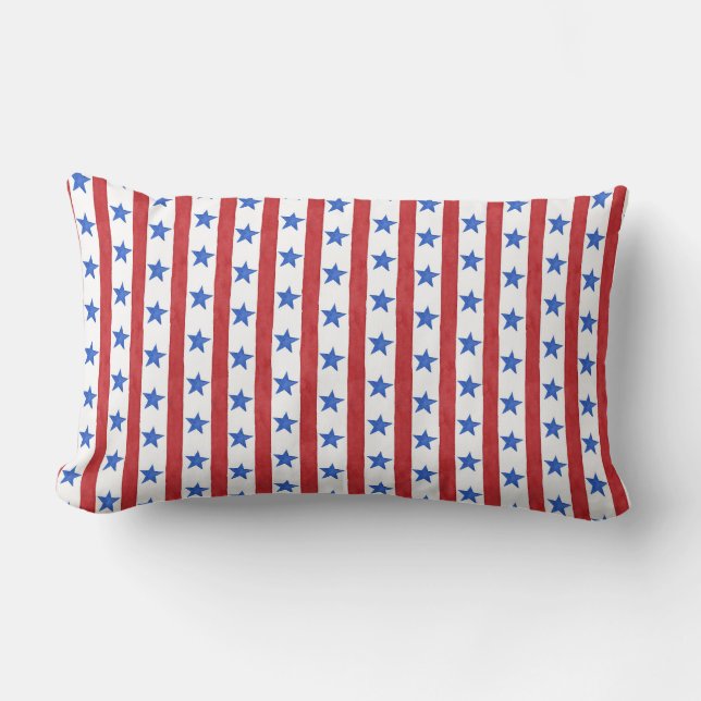 Coussin Rectangle Rouge blanc et bleu patriotique (Recto)