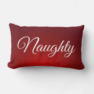 Coussin Rectangle Rouge Blanc lettrage naïf ou gentil