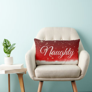 Coussin Rectangle Rouge Blanc lettrage naïf ou mignon