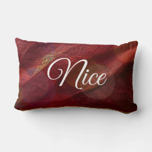 Coussin Rectangle Rouge blanc Script Letter vilain ou Nice