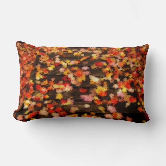 Coussin Rectangle Rouge clair Jaune d'automne Maple Feuilles (Recto)